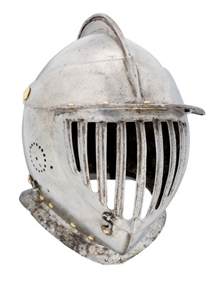Lot 197 - A SOUTH GERMAN CLOSE HELMET OF CUIRASSIER'S TYPE