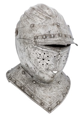 Lot 198 - A FLEMISH CLOSE HELMET OF CUIRASSIER'S TYPE