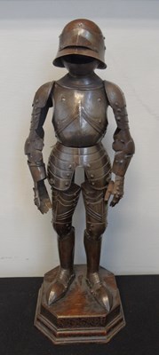 Lot 218 - A MINIATURE FULL ARMOUR IN LATE 15TH CENTURY HIGH 'GOTHIC' STYLE