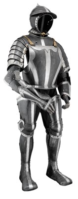 Lot 266 - â€¡ A COMPOSITE GERMAN 'BLACK-AND-WHITE' CAP-A-PIE FIELD ARMOUR