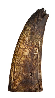 Lot 329 - A HORN FLASK