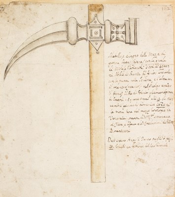 Lot 331 - A RARE CONTEMPORARY DRAWING OF A POLISH WAR HAMMER (NADZIAK)