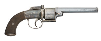 Lot 341 - A .450 CALIBRE TRANSITIONAL SIX-SHOT SELF-COCKING PERCUSSION REVOLVER BY JAMES HARPER
