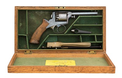 Lot 354 - A CASED 120 BORE ADAMS PATENT MODEL 1851 FIVE-SHOT SELF-COCKING SINGLE-ACTION REVOLVER BY DEANE ADAM