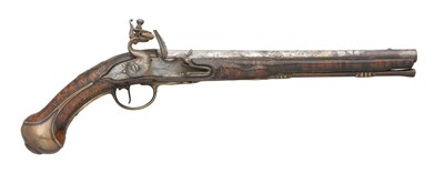 Lot 358 - A 20 BORE FLINTLOCK HOLSTER PISTOL BY EDMUND GIFFARD
