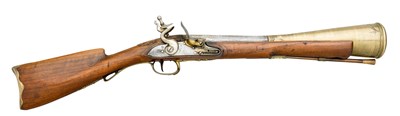 Lot 364 - A COMPOSITE CONTINENTAL FLINTLOCK BLUNDERBUSS