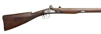 Lot 365 - A .500 CALIBRE COMPOSITE BREECH-LOADING FLINTLOCK SPORTING RIFLE SIGNED I. WELCH ON THE LOCK