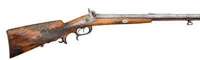 Lot 372 - A .450 CALIBRE / 28 BORE GERMAN PERCUSSION CAPE RIFLE BY F. ENGEL IN NÃœRNBERG
