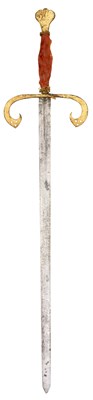 Lot 389 - A COMPOSITE GERMAN TWO-HAND SWORD WITH EARLY 16TH CENTURY BLADE