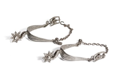 Lot 421 - A PAIR OF EUROPEAN ROWEL SPURS