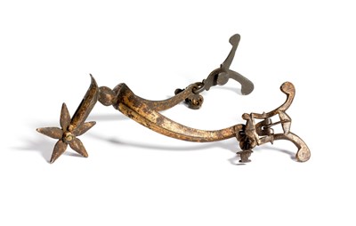 Lot 422 - A EUROPEAN ROWEL SPUR FOR THE LEFT FOOT