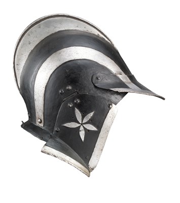 Lot 432 - A GERMAN 'BLACK AND WHITE' BURGONET