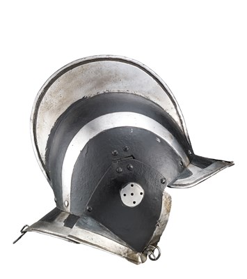 Lot 439 - A GERMAN 'BLACK AND WHITE' BURGONET