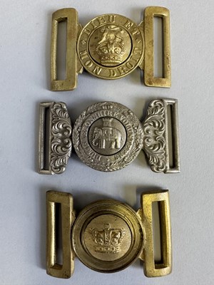 Lot 407 - THREE SOLDIERS' WAISTBELT CLASPS