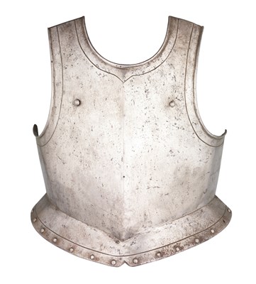 Lot 474 - A GERMAN HARQUEBUSIER'S BREASTPLATE OF SHOT-PROOF WEIGHT