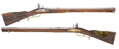 Lot 486 - A PAIR OF 20 BORE SOUTH GERMAN FLINTLOCK RIFLED SPORTING CARBINES BY MICHAEL BAYER IN WIRZBURG