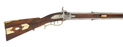 Lot 493 - A 32 BORE GERMAN PERCUSSION RIFLED WENDER GUN BY KORB A MILHEIM