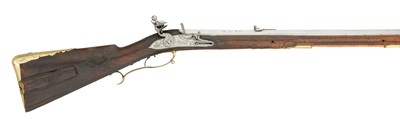 Lot 495 - A 25 BORE SILESIAN FLINTLOCK RIFLED SPORTING CARBINE BY MARTIN SCHOLTZ A BRESLAU