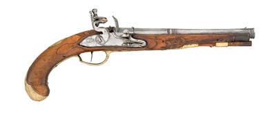Lot 511 - A 34 BORE BAVARIAN FLINTLOCK HOLSTER PISTOL BY I. KUCHENREUTER