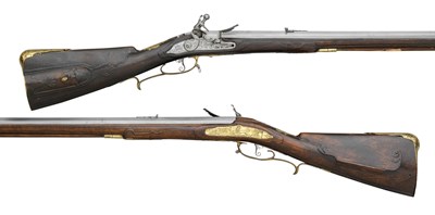 Lot 539 - A PAIR OF 28-BORE NORTH GERMAN (BRUNSWICK) FLINTLOCK RIFLED SPORTING CARBINES BY HINRICH TIMPER (SIC