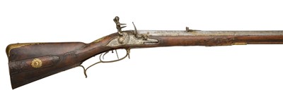 Lot 541 - A 22-BORE GERMAN FLINTLOCK SPORTING RIFLE