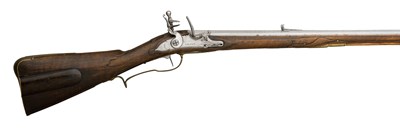 Lot 546 - A 26-BORE SOUTH GERMAN FLINTLOCK SPORTING RIFLE SIGNED FISCHER A WEICKERSHEIM