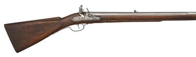 Lot 555 - A 13-BORE DUTCH FLINTLOCK WILDFOWLING GUN