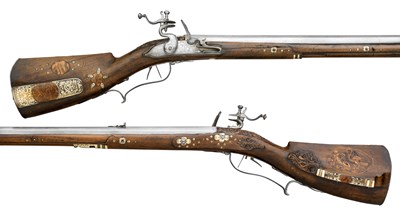 Lot 560 - A PAIR OF BAVARIAN FLINTLOCK SPORTING CARBINES BY JOHANN WOLF PETTER (OF Ã–TTINGEN)