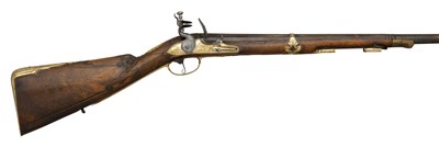 Lot 561 - A FINE 19-BORE GERMAN FLINTLOCK FOWLING-PIECE AFTER THE IBERIAN COURT FASHION
