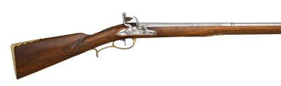 Lot 564 - A FINE 25-BORE SOUTH GERMAN FLINTLOCK SPORTING GUN BY JOH. LAUTERER