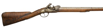 Lot 580 - A 23-BORE GERMAN FLINTLOCK SPORTING GUN