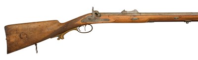 Lot 587 - A .558-CALIBRE GERMAN PERCUSSION SPORTING/ TARGET RIFLE BUILT ON THE MINIÃ‰ SYSTEM