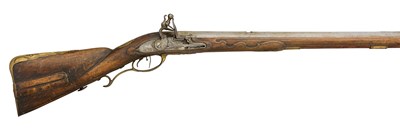 Lot 590 - A 37-BORE BAVARIAN FLINTLOCK RIFLED SPORTING RIFLE BY JOHANN BUECHENBERGER IN LANDSBERG