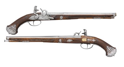 Lot 597 - A PAIR OF BRESCIAN LONG SNAPHAUNCE BELT PISTOLS