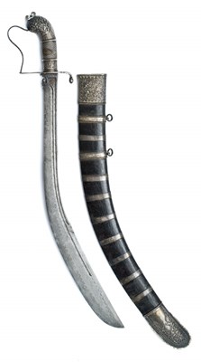 Lot 45 - A CEYLONESE SILVER-MOUNTED SWORD
