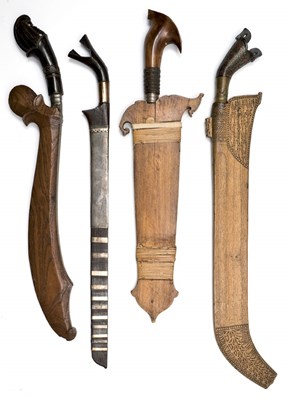 Lot 49 - FOUR SOUTH EAST ASIAN EDGED WEAPONS