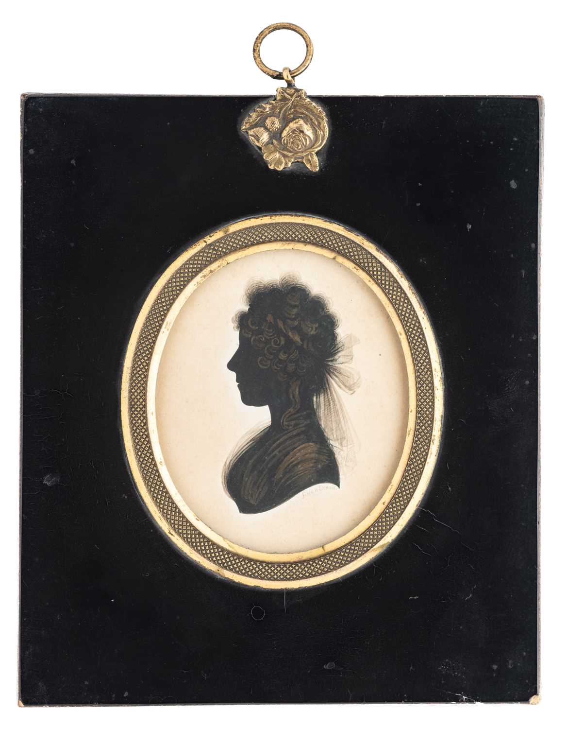 Lot 114 - TWO SILHOUETTES OF YOUNG LADIES, CIRCA 1800