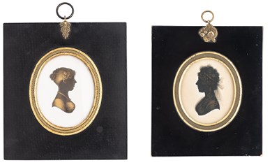 Lot 114 - TWO SILHOUETTES OF YOUNG LADIES, CIRCA 1800 AND CIRCA 1830