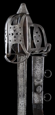 Lot 119 - A RARE SCOTTISH BASKET-HILTED REGIMENTAL BACKSWORD BY KNUBLEY