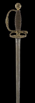 Lot 127 - A BRASS-HILTED SMALL-SWORD