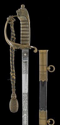 Lot 200 - AN 1846 PATTERN NAVAL OFFICER'S SWORD BY GIEVE