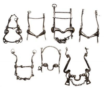 Lot 255 - A GROUP OF SEVEN HORSE BITS