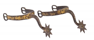 Lot 264 - A PAIR OF GILDED SPURS