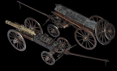 Lot 307 - A FINELY CONSTRUCTED FRENCH MODEL CANNON BASED ON THE GRIBEAUVAL SYSTEM