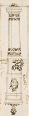 Lot 308 - WINHOLDT, MICHEL A FINE DRAWING OF A 48 POUNDER AND A 24 POUNDER DECORATED CANNON