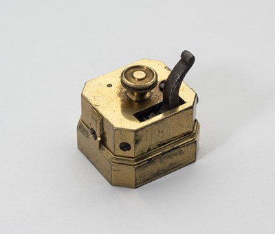 Lot 558 - A BRASS SCARIFICATOR, LATE 19TH CENTURY