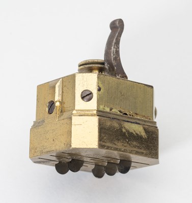 Lot 558 - A BRASS SCARIFICATOR, LATE 19TH CENTURY