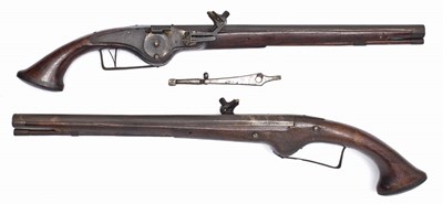 Lot 376 - A PAIR OF 40 BORE NORTH EUROPEAN WHEEL-LOCK PISTOLS