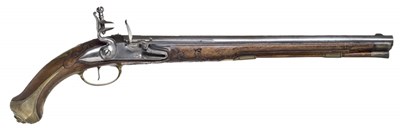Lot 383 - A 32 BORE BAVARIAN FLINTLOCK HOLSTER PISTOL BY IOHANN IACOB KUCHENREUTER