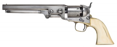 Lot 400 - A .36 CALIBRE COLT 1851 HARTFORD FOURTH MODEL NAVY REVOLVER WITH IVORY BUTT